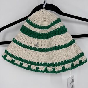 LULULEMON COTTON CROCHET BUCKET HAT GREEN CREAM NWT S/M